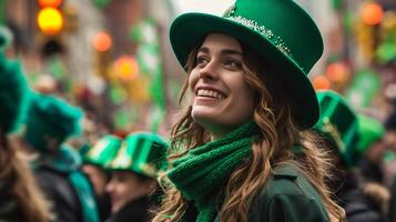 AI generated Unidentified people at the St. Patrick's Day parade photo