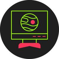 Live Stream Glyph Circle Icon vector