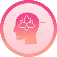 Meditation solid circle gradeint Icon vector