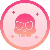 Skull solid circle gradeint Icon vector