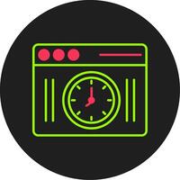 icono de círculo de glifo de reloj vector