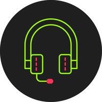 Headphones Glyph Circle Icon vector