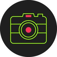 Photo Camera Glyph Circle Icon vector