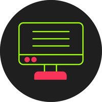 icono de círculo de glifo de monitor vector