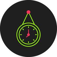 Wall Clock Glyph Circle Icon vector