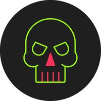 Skull Glyph Circle Icon vector