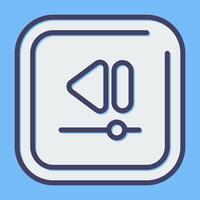 Video Rewind Square Vector Icon