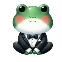 ai generiert ein Karikatur Frosch im ein Smoking png