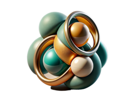 AI generated Circular abstract shapes of various colors in 3D- png