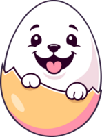 AI generated Easter theme cute egg dog isolated in transparent background png