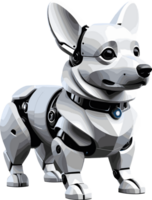 ai gegenereerd robot corgi hond geïsoleerd illustratie in transparant achtergrond png