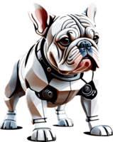 AI generated Robotic Bulldog isolated illustration in transparent background png