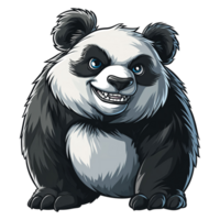 ai generiert detailliert Illustration von das Panda Monster- Maskottchen, erbittert, wütend, voll Körper transparent Hintergrund png
