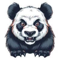 ai gegenereerd gedetailleerd illustratie van de panda monster mascotte, krachtig, boos, vol lichaam transparant achtergrond png