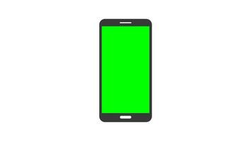 mobile Telefono Schermo diapositiva presentazione modello mossa su verde schermo. animato smartphone davanti Visualizza ricerca Prodotto. cellulare Schermo diapositiva e 3d rotazione. video