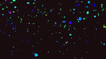 Multicolor Confetti Explosion festive overlay animation Alpha channel. 3D Confetti falling party popper. suitable for surprise, birthday party, Valenitines day, wedding, anniversary party celebration. video