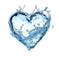 AI generated heart shaped water splash png