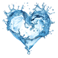 AI generated heart shaped water splash png