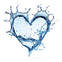 AI generated heart shape made of water splash png