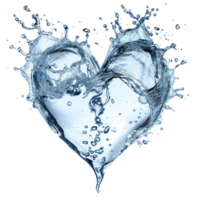 AI generated heart shaped water splash png