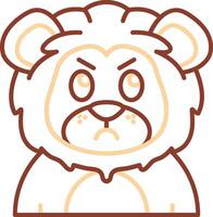 Angry Line Two Color Icon vector