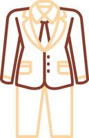 Suit Line Two Color Icon vector