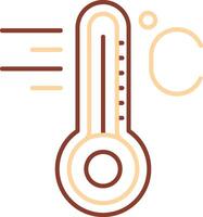 icono de dos colores de la línea de temperatura vector