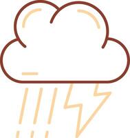 Thunder strom Line Two Color Icon vector