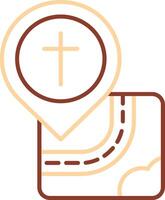 Church Line Two Color Icon vector