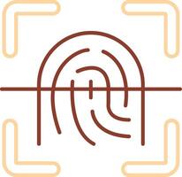 Finger print Line Two Color Icon vector