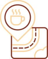 línea de café icono de dos colores vector