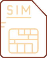 sim línea dos color icono vector