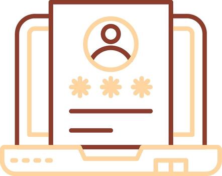 línea de identificación icono de dos colores vector