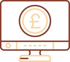 Pound Line Two Color Icon vector