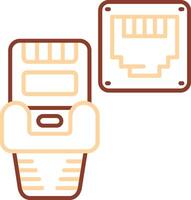 Ethernet Line Two Color Icon vector