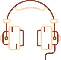 Headphone Line Two Color Icon vector