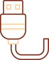 Usb Line Two Color Icon vector