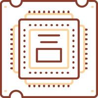 Processor Line Two Color Icon vector