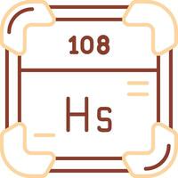 hassium línea dos color icono vector