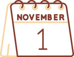 1st of November Line Two Color Icon vector