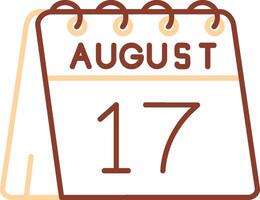 17th of August Line Two Color Icon vector