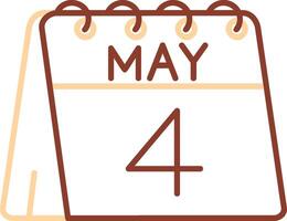 4th of May Line Two Color Icon vector
