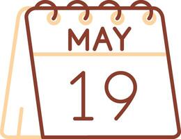 19th of May Line Two Color Icon vector