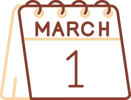 1st of March Line Two Color Icon vector