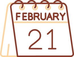 21st of February Line Two Color Icon vector