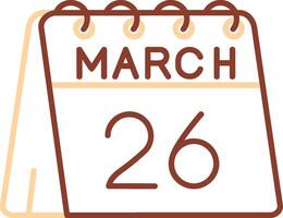 26th of March Line Two Color Icon vector