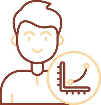 icono de línea gráfica de dos colores vector