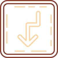 U turn Line Two Color Icon vector