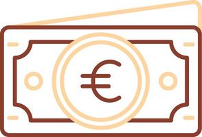 euro línea dos color icono vector