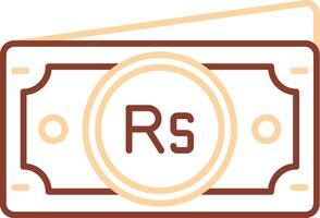 Rupee Line Two Color Icon vector